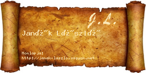 Janák László névjegykártya
