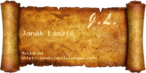 Janák László névjegykártya